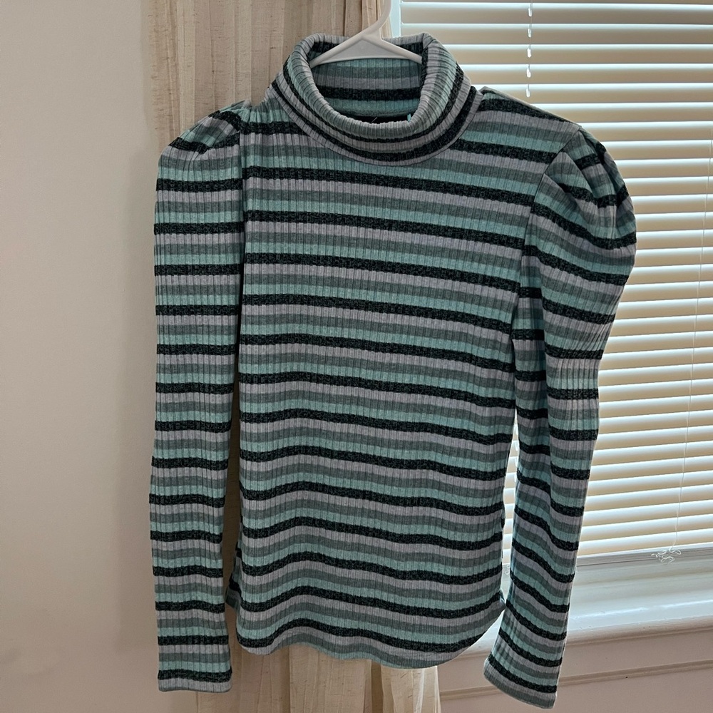 Anthropologie striped turtle neck, size medium